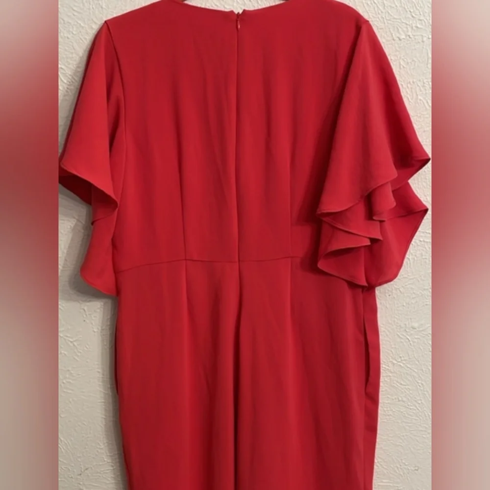 Chicos Ruffle Sleeve Coral Jumpsuit Size 2 (US 12/14 L ) NWT MSRP $159 - Picture 6 of 8
